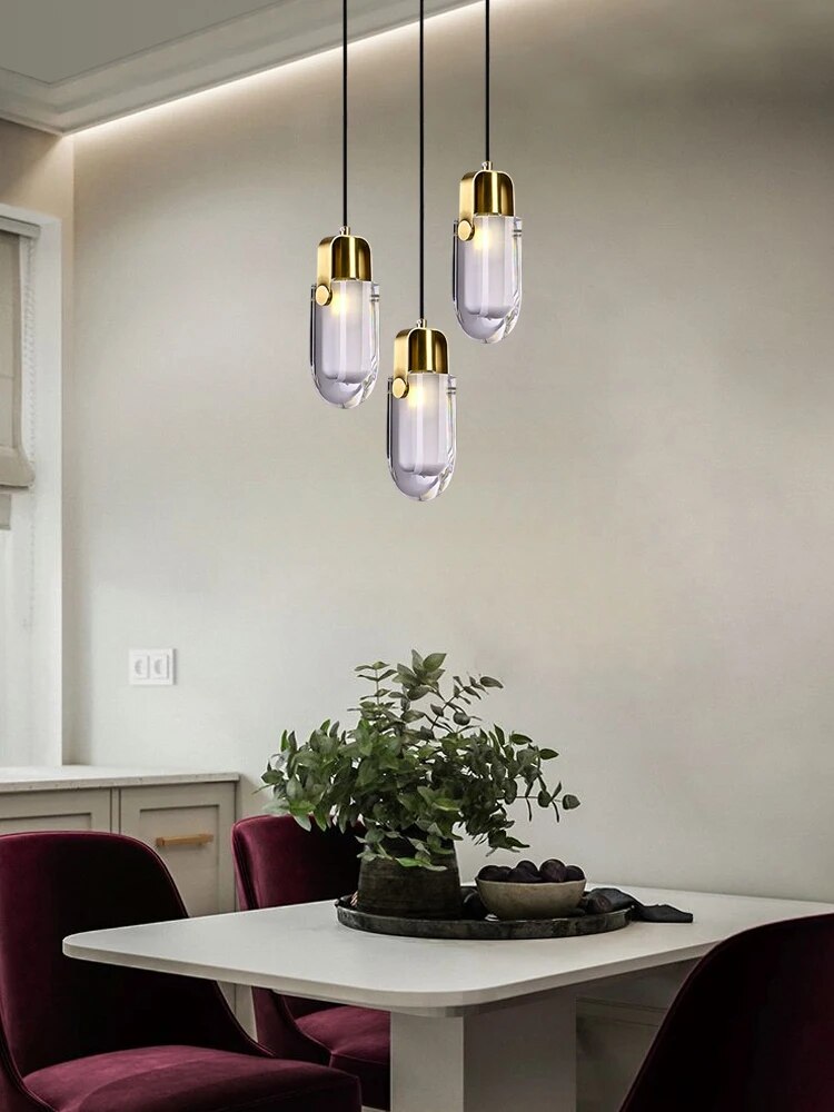 Suspension en cuivre au design moderne et minimaliste - vue 5 sur 6