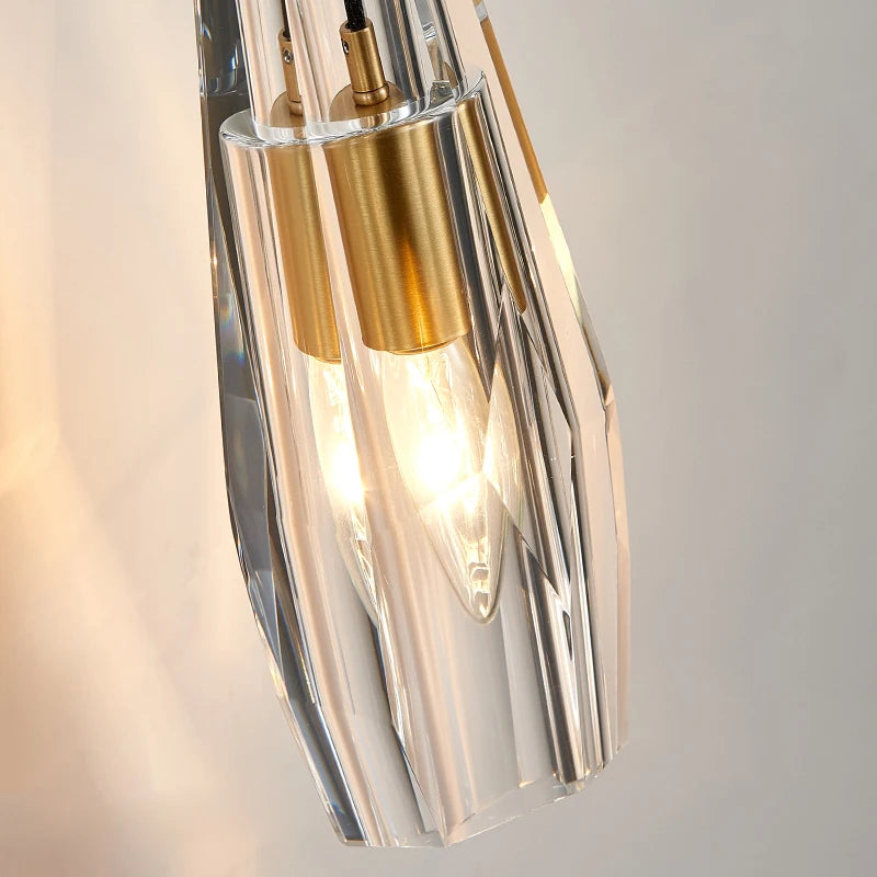 Nordic crystal and copper modern minimalist wall light - vue 5 sur 12