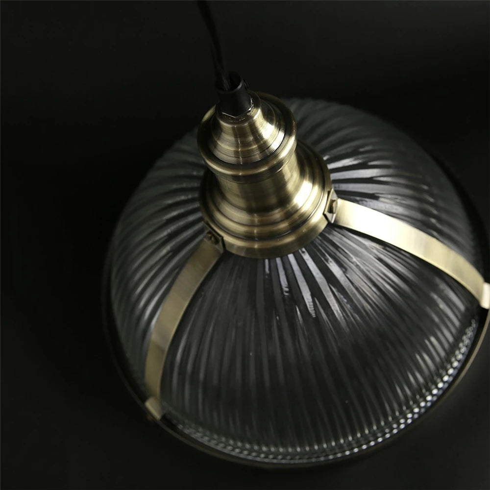 lampe suspendue vintage en verre transparent pour ambiance nostalgique - vue 4 sur 7