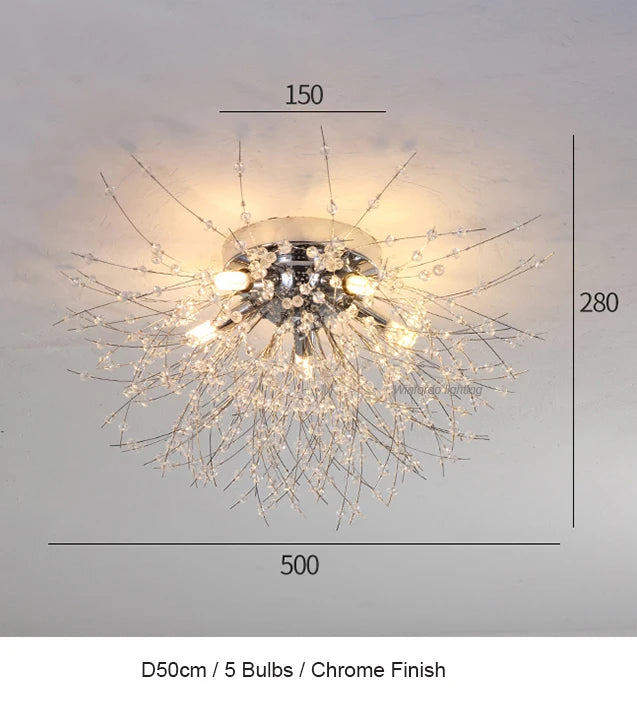 lustre led 	 avec branches de cristal winfordo en stock