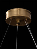 lustre en cuivre simple avec feuilles led style chinois