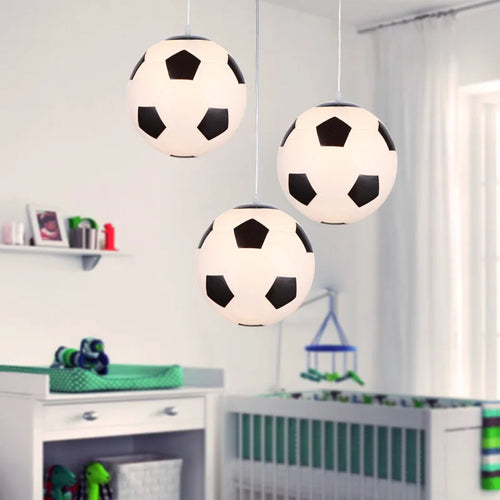 té enfants suspension lumières pour chambre enfants Football basket-ball lampes suspendues chambre luminaire moderne mignon décoration