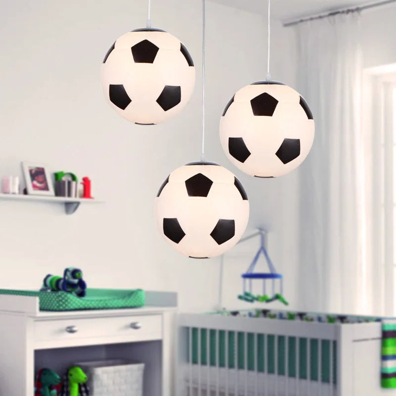 té enfants suspension lumières pour chambre enfants Football basket-ball lampes suspendues chambre luminaire moderne mignon décoration - vue 5 sur 4