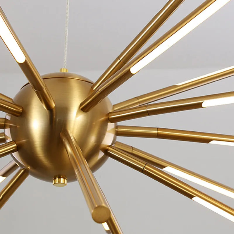 lustre vintage design spoutnik à branches en fer - vue 7 sur 13