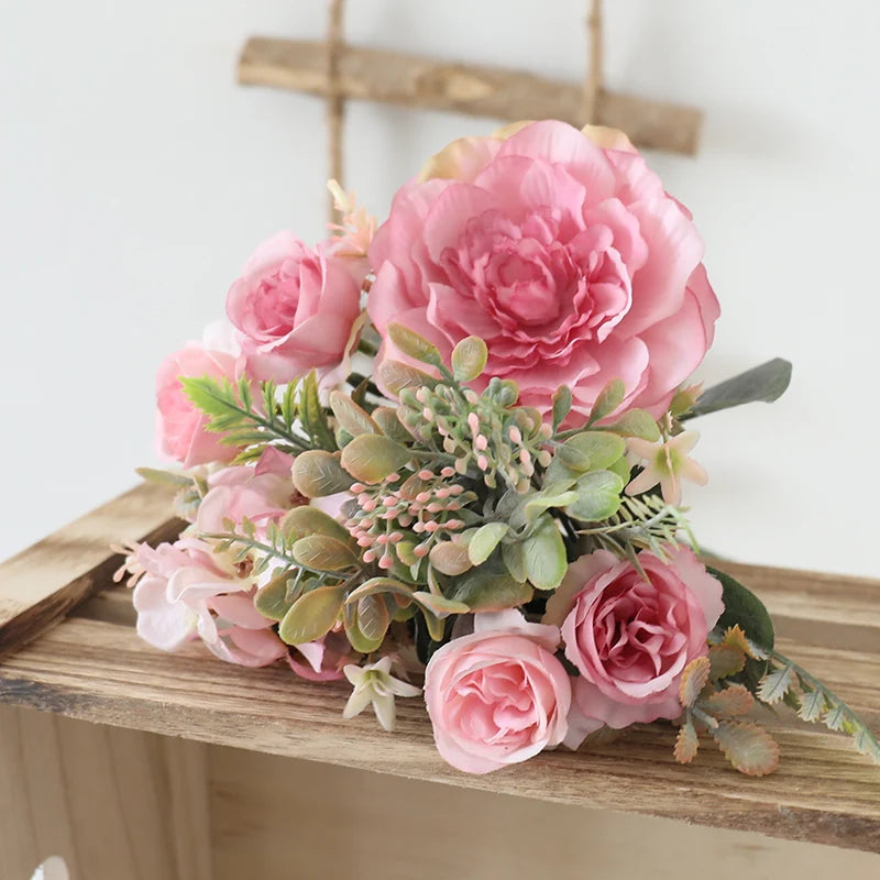 bouquet de pivoines artificielles pour mariage et décoration - vue 8 sur 12