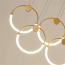 lustre moderne nordique anneau d'or suspension décoration