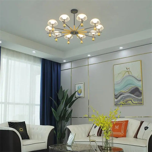Nordic luxury jellyfish LED chandelier modern minimalist lighting - vue 4 sur 9