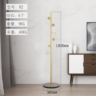 Stainless Steel Simple Modern Coat Rack, Nordic Light Luxury Hanger, Floor-Standing Bedroom Marble Hanger - vue 11 sur 11