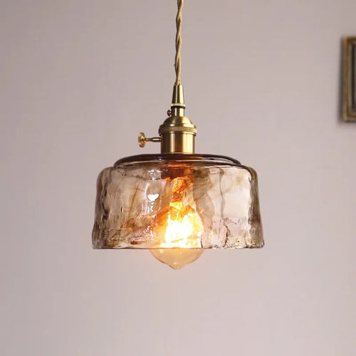 Lustre suspension laiton verre modern