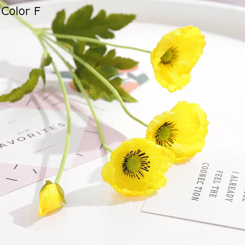 nouveau décor de jardin fleurs de pavot artificielles pour fête - vue 19 sur 26