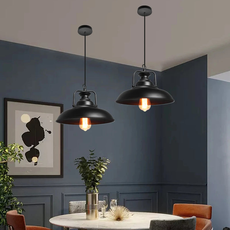suspension loft industriel vintage lampe lustre rétro éclairage abat-jour