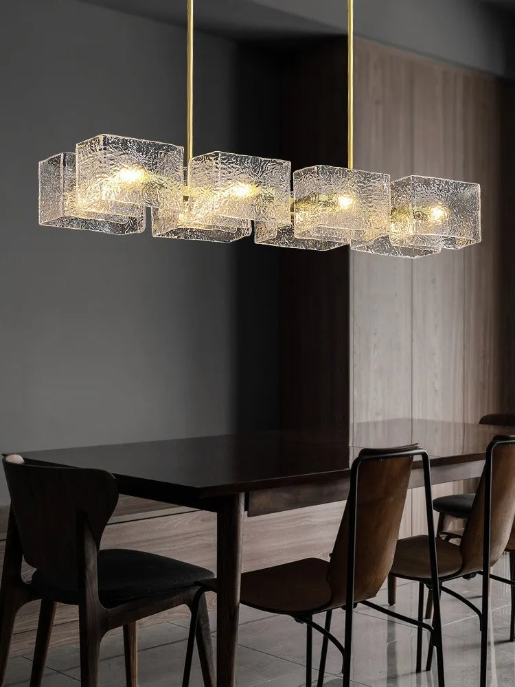 lustre moderne ondulation d'eau zhongdao luxe artistique verre - vue 4 sur 9