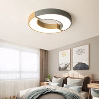 Nordic minimalist round wooden LED ceiling light