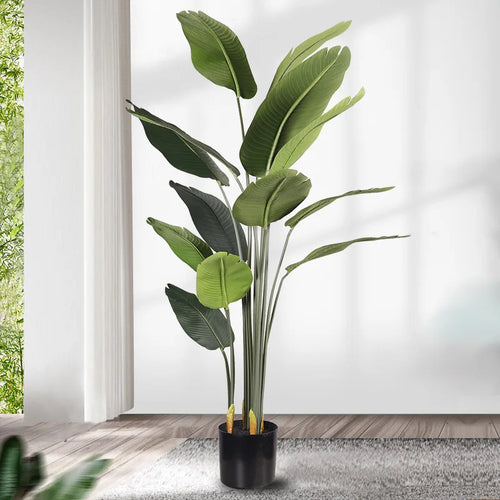 Artificial Green Plant, Plastic Banana Tree, Large Palm Turtle, Bamboo, Indoor Potted, Living Room, Home Decoration - vue 2 sur 9