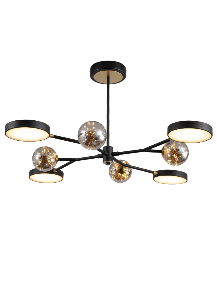 lustre style nordique en verre led pour décoration intérieure - vue 7 sur 8