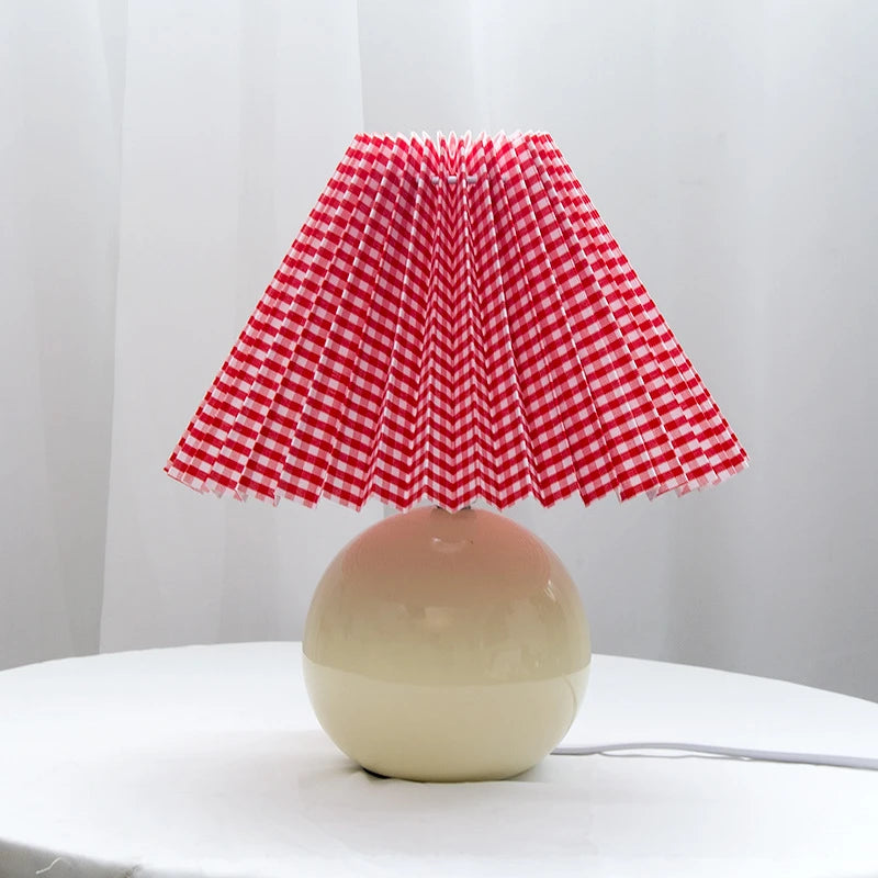 Lampe plissée bois rotin moderne LED bureau et table - vue 21 sur 21