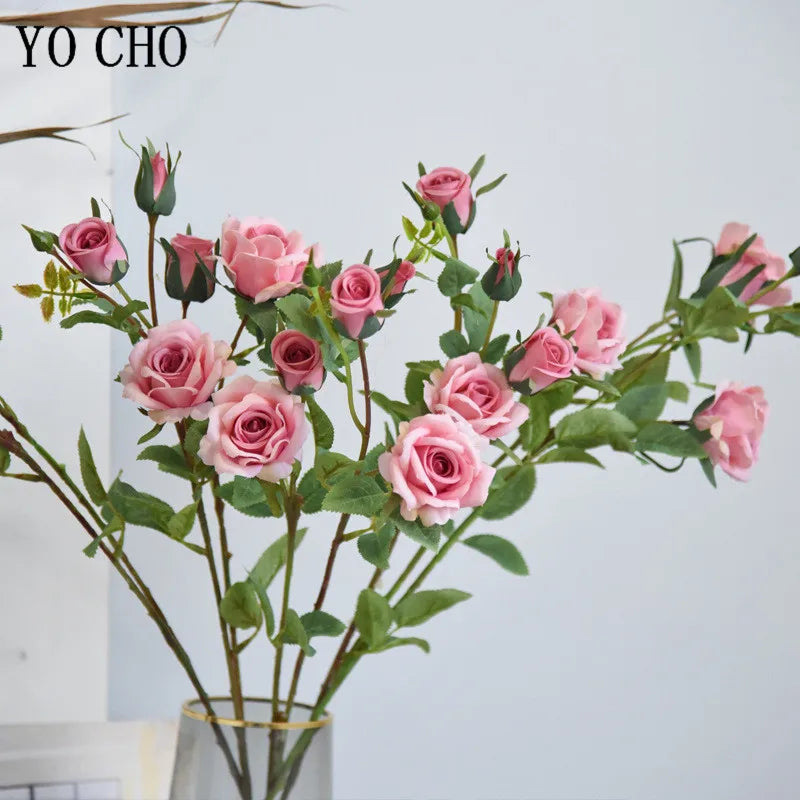 fleurs de roses artificielles en soie pour mariage et décoration - vue 4 sur 14