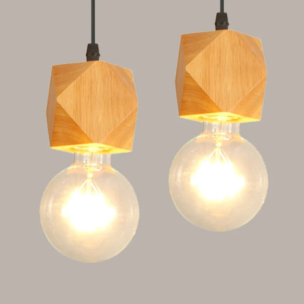 suspension Mengjay Vintage industriel rustique en bois - vue 3 sur 10