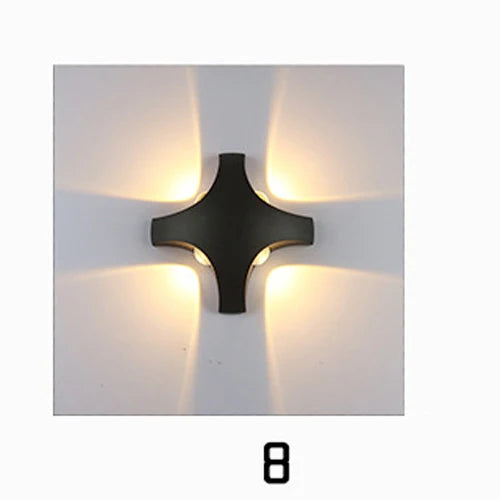 Applique murale extérieure LED moderne noir jardin porche forme IP65 110 V 220 V extérieur numéro de maison lumière étanche éclairage mural - vue 14 sur 15