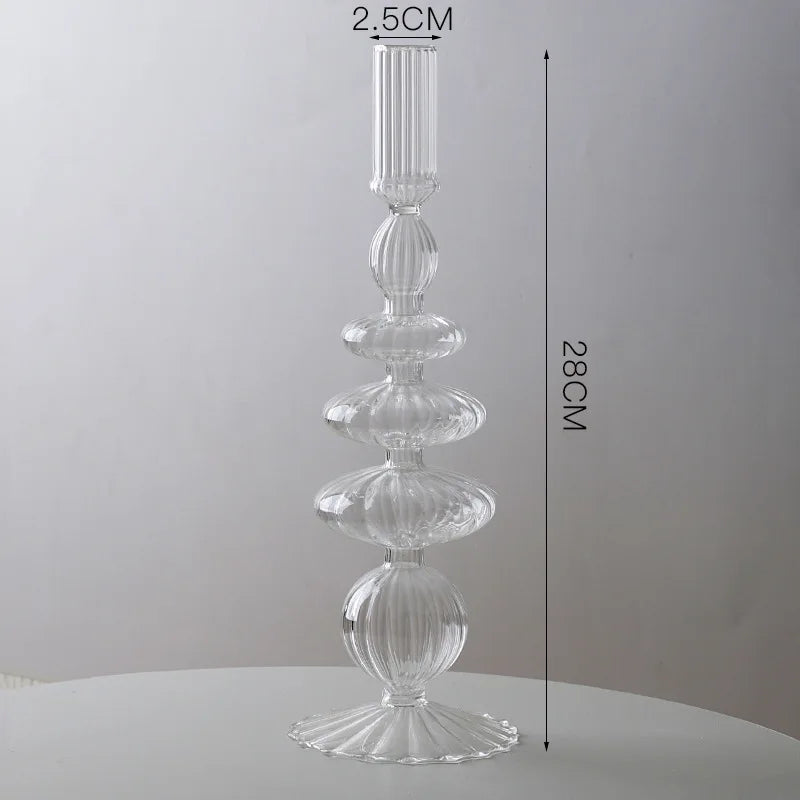 bougeoirs chandeliers décoration de mariage en cristal et verre - vue 10 sur 12