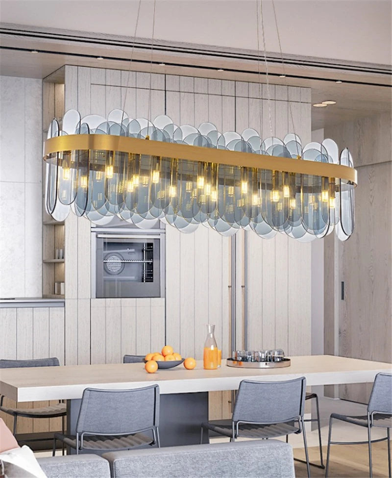 lustre rond doré postmoderne art déco pour éclairage intérieur - vue 5 sur 19