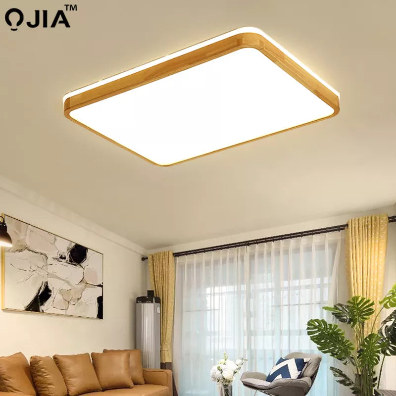 plafonnier led en bois véritable au design moderne idéal pour toutes pièces - vue 3 sur 15