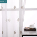 Voilage tulle brodé fleurs bord festonné style européen