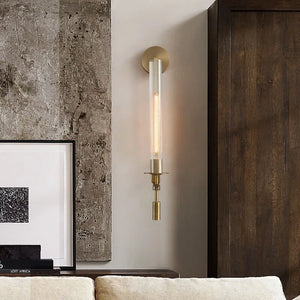 Industrial metal and glass decorative wall light
