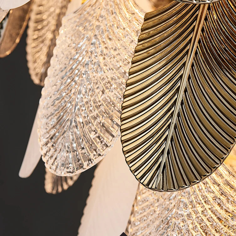 lustre design art déco moderne en acier inoxydable à led - vue 7 sur 12