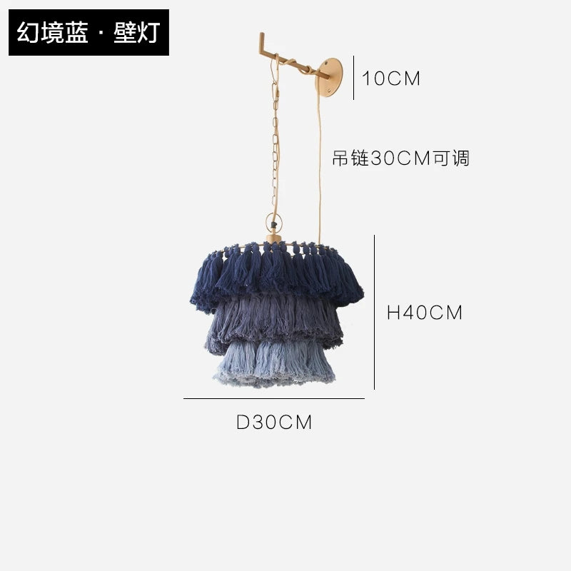 suspension moderne en coton avec pampilles design nordique artistique - vue 17 sur 22