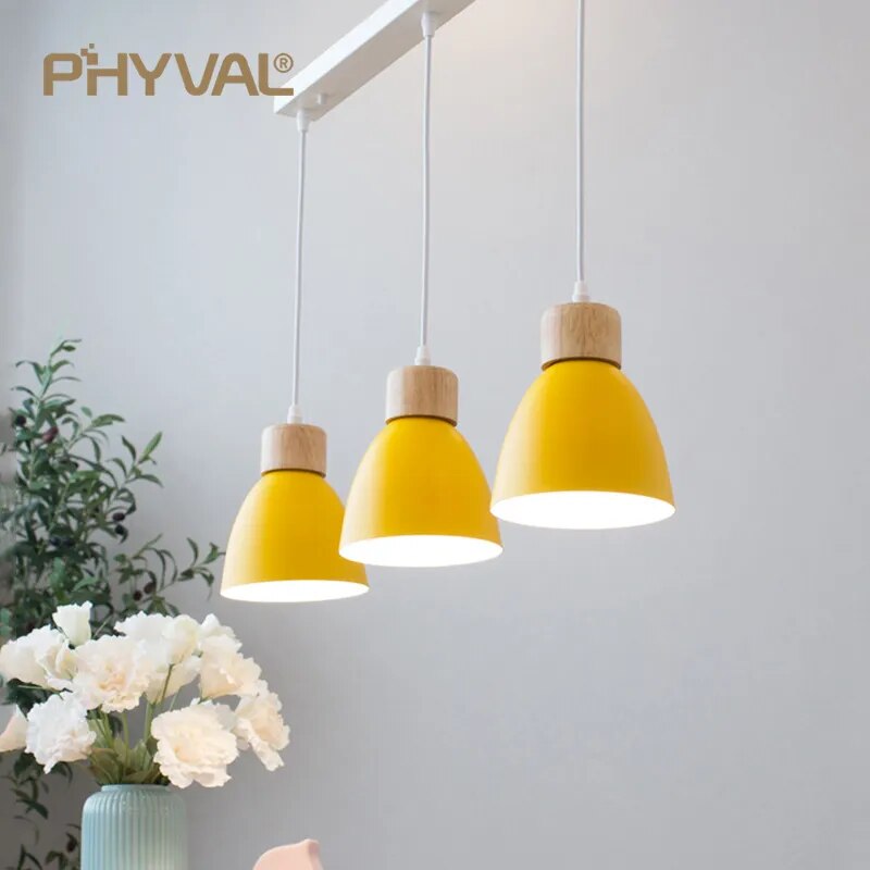 Lustre nordique bois 3 têtes décor - vue 5 sur 26