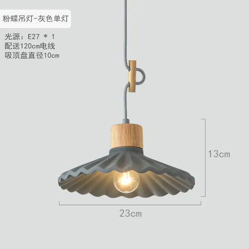 suspension moderne simple led en ciment nordique - vue 10 sur 16