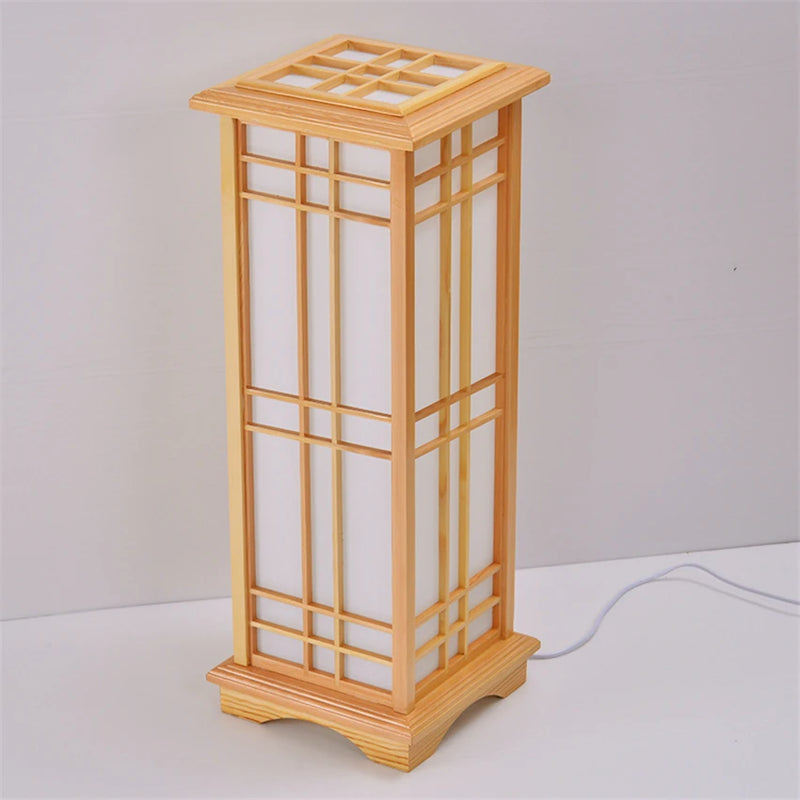 lampadaire tatami japonais moderne en bois massif led