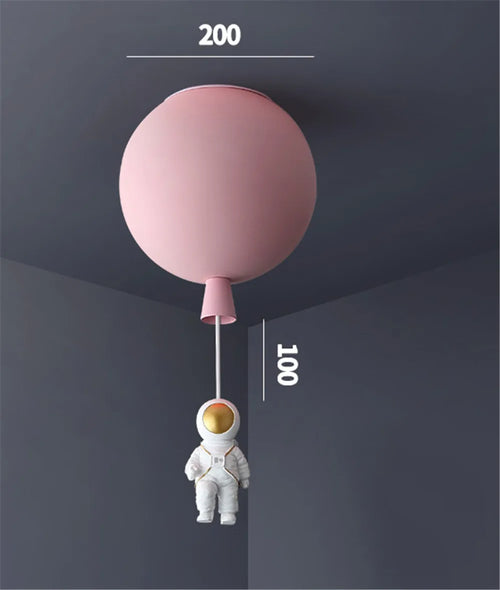 plafonnier led nordique avec astronaute et ballons pour enfants - vue 21 sur 28