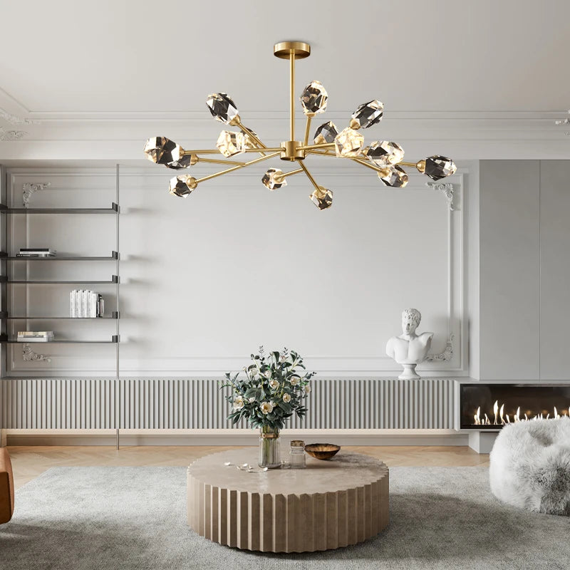 lustre en cristal moderne pour décoration intérieure élégante et luxueuse - vue 4 sur 11