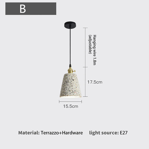 Luminaires suspendus en ciment blanc nordique E27 Bar salon cuisine lampe suspendue moderne lumière Suspension Luminaire éclairage - vue 9 sur 11