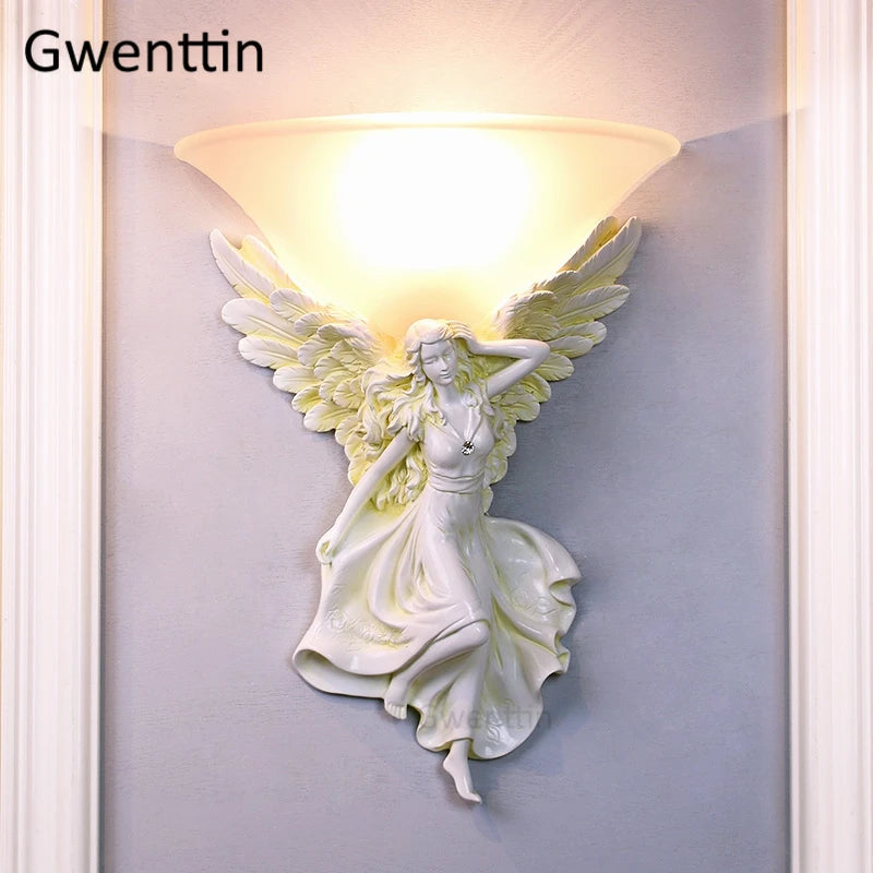 applique murale moderne déesse ange art déco design élégant pour intérieur - vue 4 sur 10