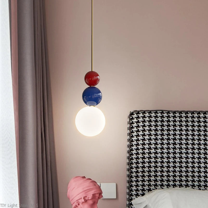modern minimalist pendant light in gourd resin - vue 3 sur 9