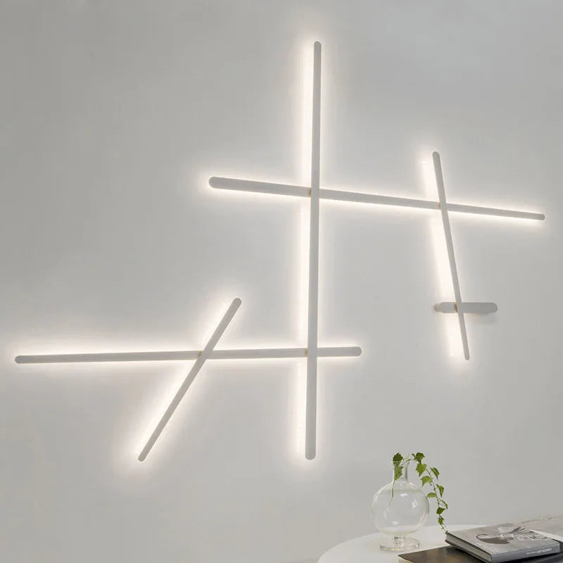 applique murale led rétro-éclairé simple longue bande art déco