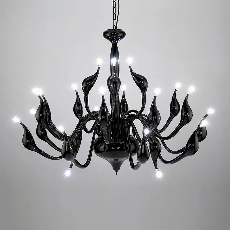 suspension nordic swan en fer art déco moderne - vue 4 sur 11