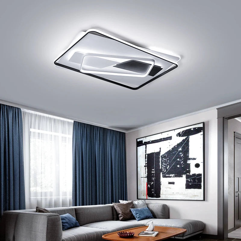 plafonnier led art déco géométrique luxe pour éclairage intérieur - vue 3 sur 11