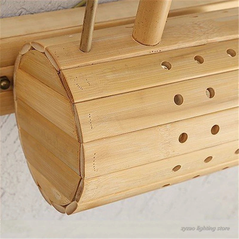 applique murale rétro en bambou tissé style japonais - vue 7 sur 10
