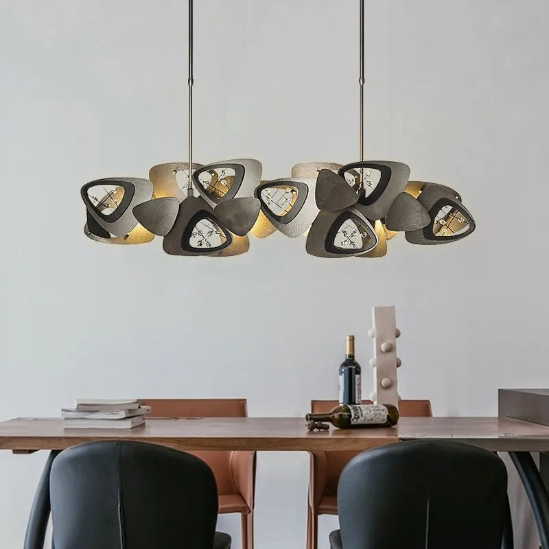 lustre en cristal de luxe géométrique créatif postmoderne en acier inoxydable - vue 6 sur 10