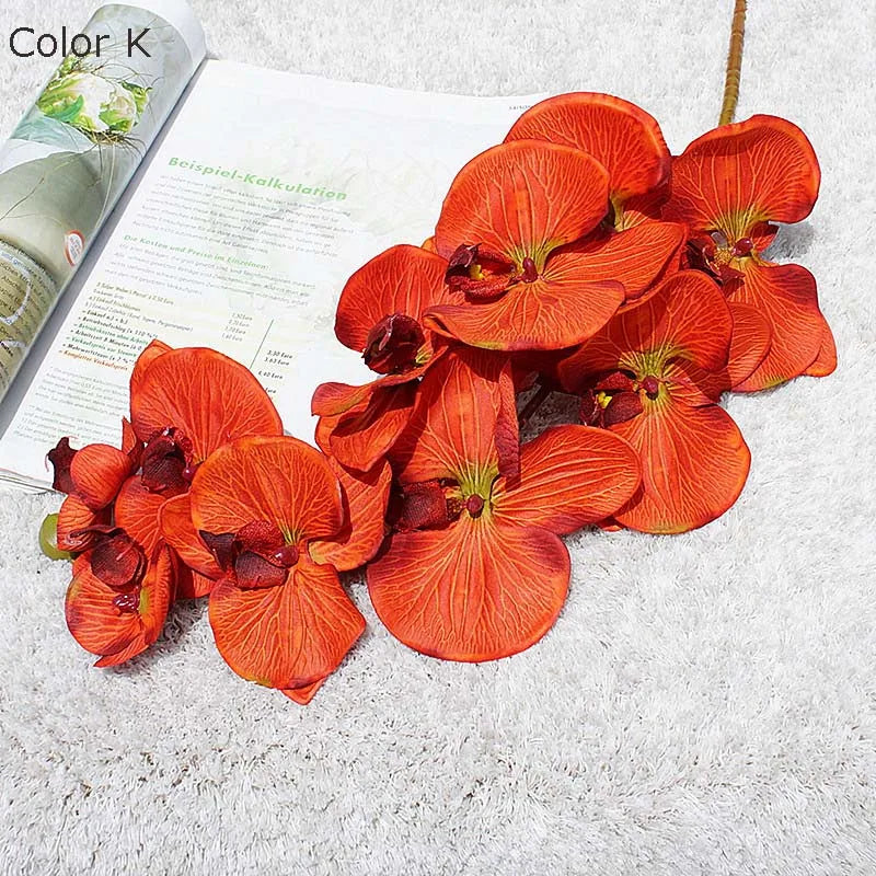 10 têtes d'orchidées artificielles rétro pour décorations élégantes - vue 12 sur 17