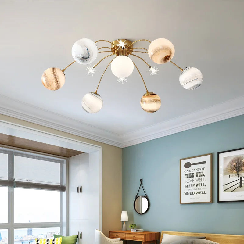lustre enfant en verre design lumineux pour chambre - vue 6 sur 7