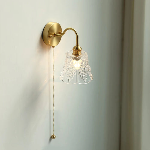 Applique murale moderne verre LED salle de bain miroir lumière tirer chaîne interrupteur chambre éclairage domestique nordique cuivre - vue 5 sur 23