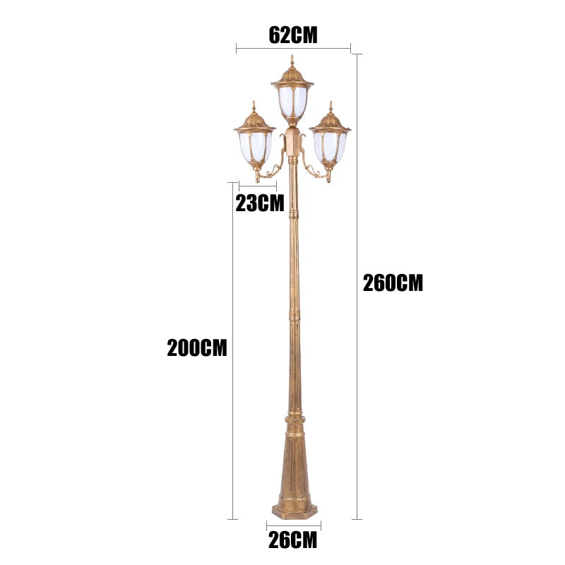 lampe de jardin européenne à quatre têtes étanche pour extérieur - vue 12 sur 12