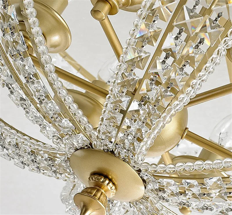 plafonnier en cristal de luxe style loft américain décoratif pour intérieur - vue 6 sur 6
