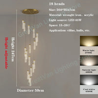 lustre moderne acrylique irrégulier led réglable nordique art