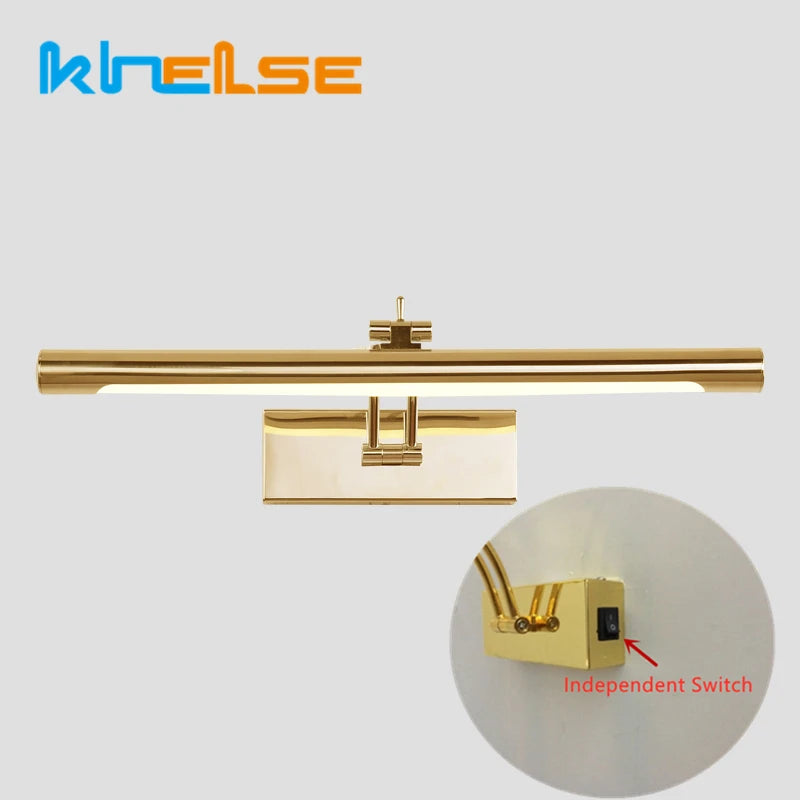 Applique murale led moderne étanche miroir cosmétique acier inox - vue 3 sur 9